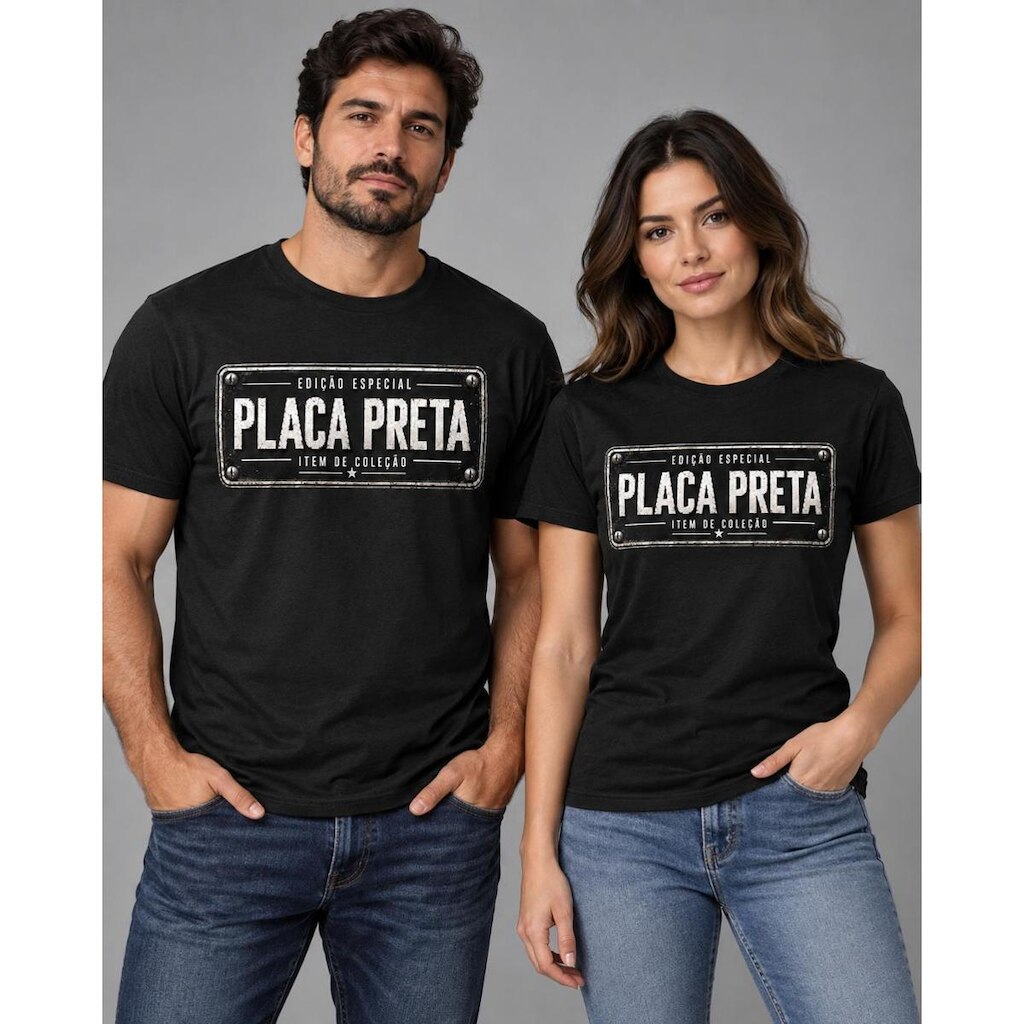Camisetas Unissex Placa Preta