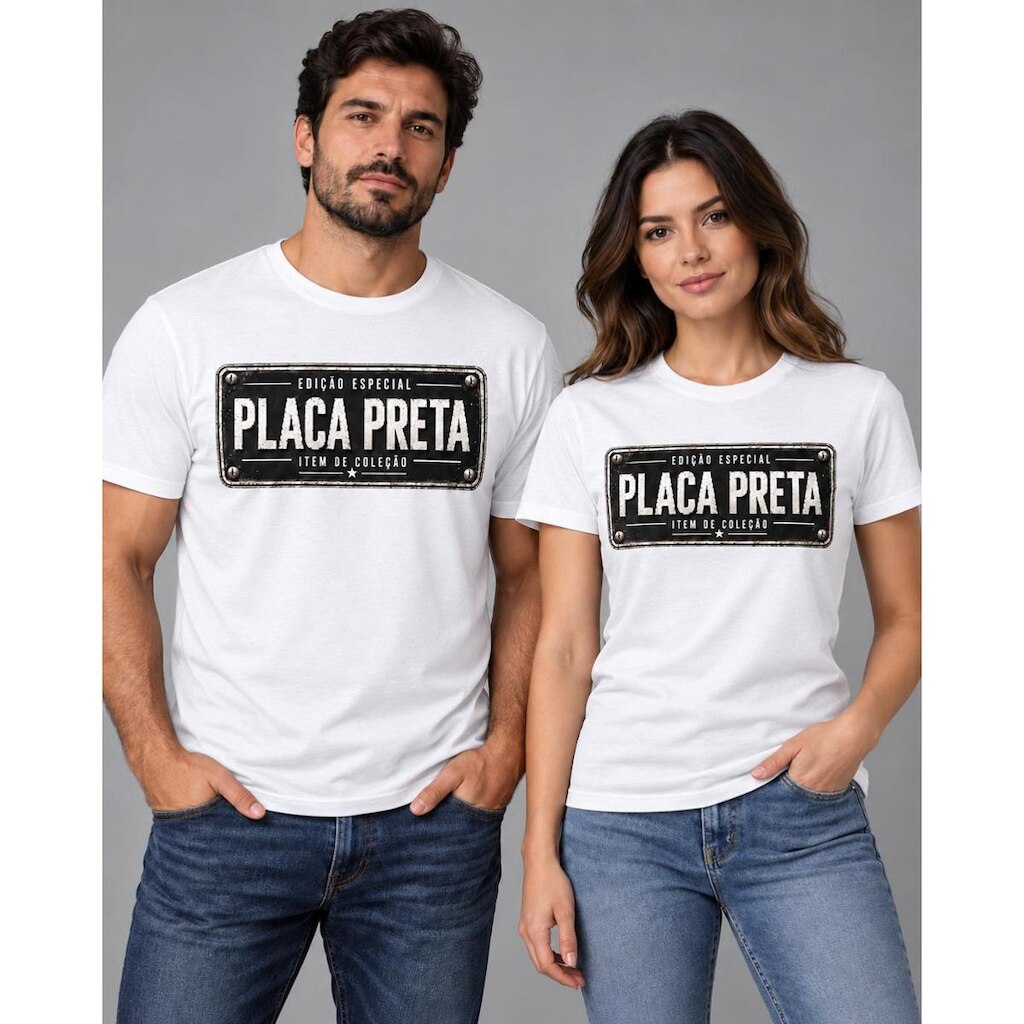 Camisetas Unissex Placa Preta