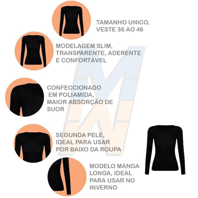 Camisete Segunda Pele Manga Longa Trifil 6160 Poliamida