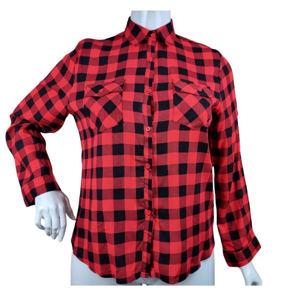Camisete Xadrez Clássico Amarração na Manga Dois Bolsos Frontais com Elastano