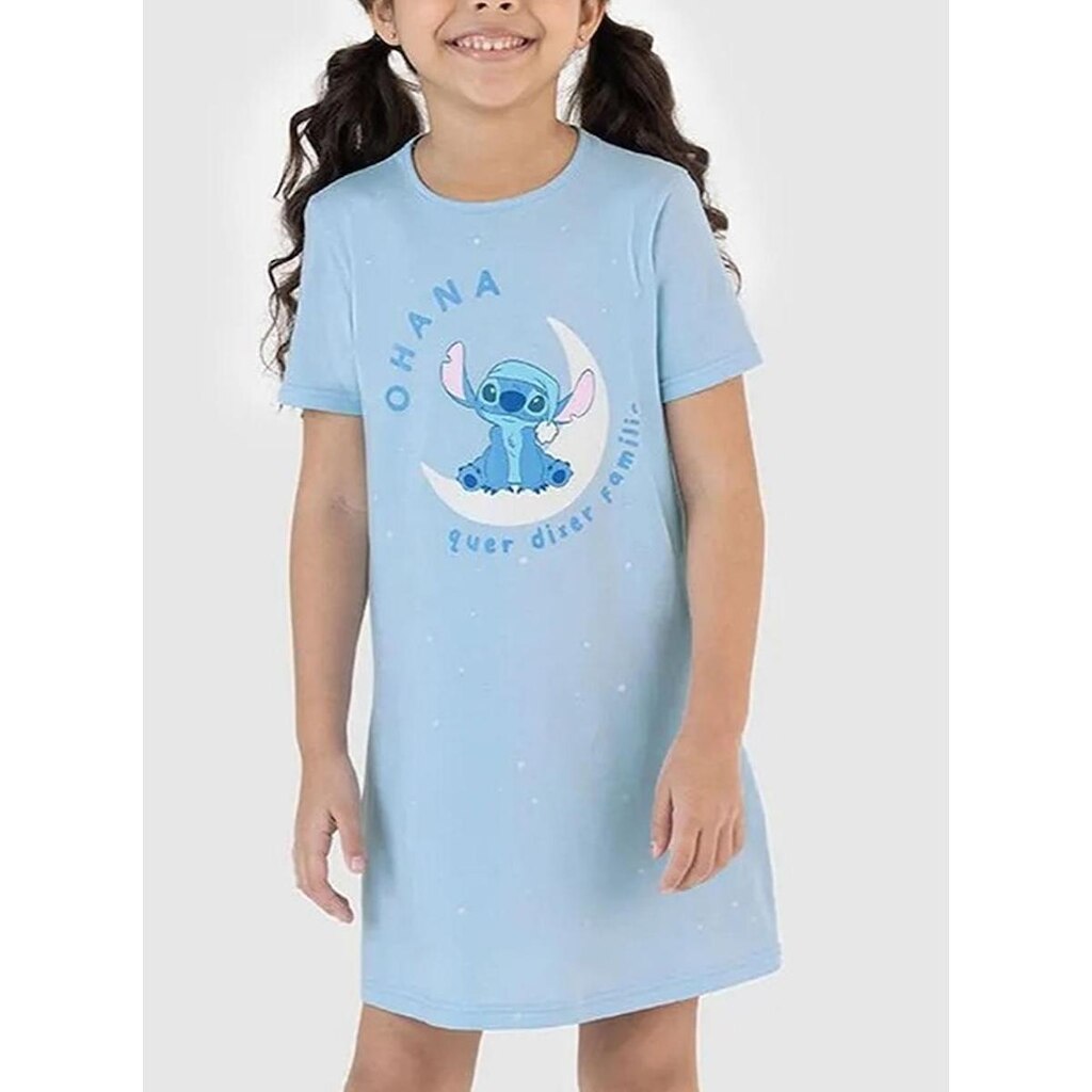 Camisola Curta Malwee 1000132349 Infantil Stitch Malha Algodão T. 04/16