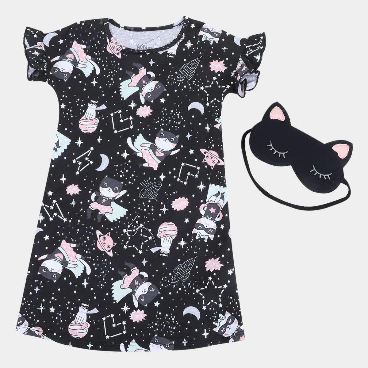 Camisola Infantil Elian + Máscara Gatinha Feminina - Preto é ruim? Camisola Infantil Elian + Máscara Gatinha Feminina - Preto é boa?