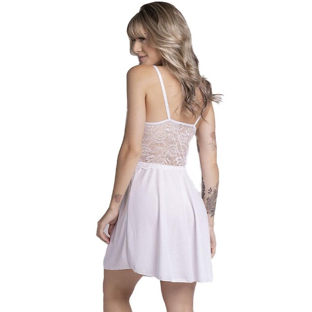 Camisola Lingerie Bojo Serra e Mar Renda Transparência Intima