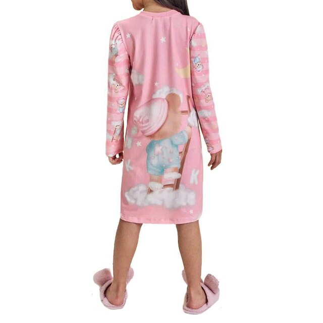Camisola Menina Kukiê ML Malha Comfy Ursos Rosa - 79219
