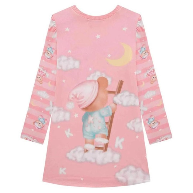 Camisola Menina Kukiê ML Malha Comfy Ursos Rosa - 79219