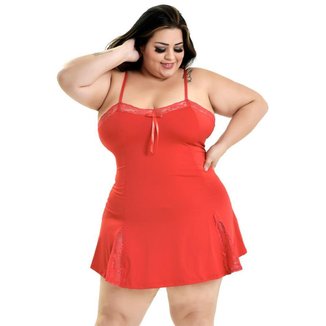 Camisola Plus Size Renda Luxo Alcinha Conforto