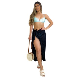 Canga Pareô Fec Fashion Saída De Praia Com Babado