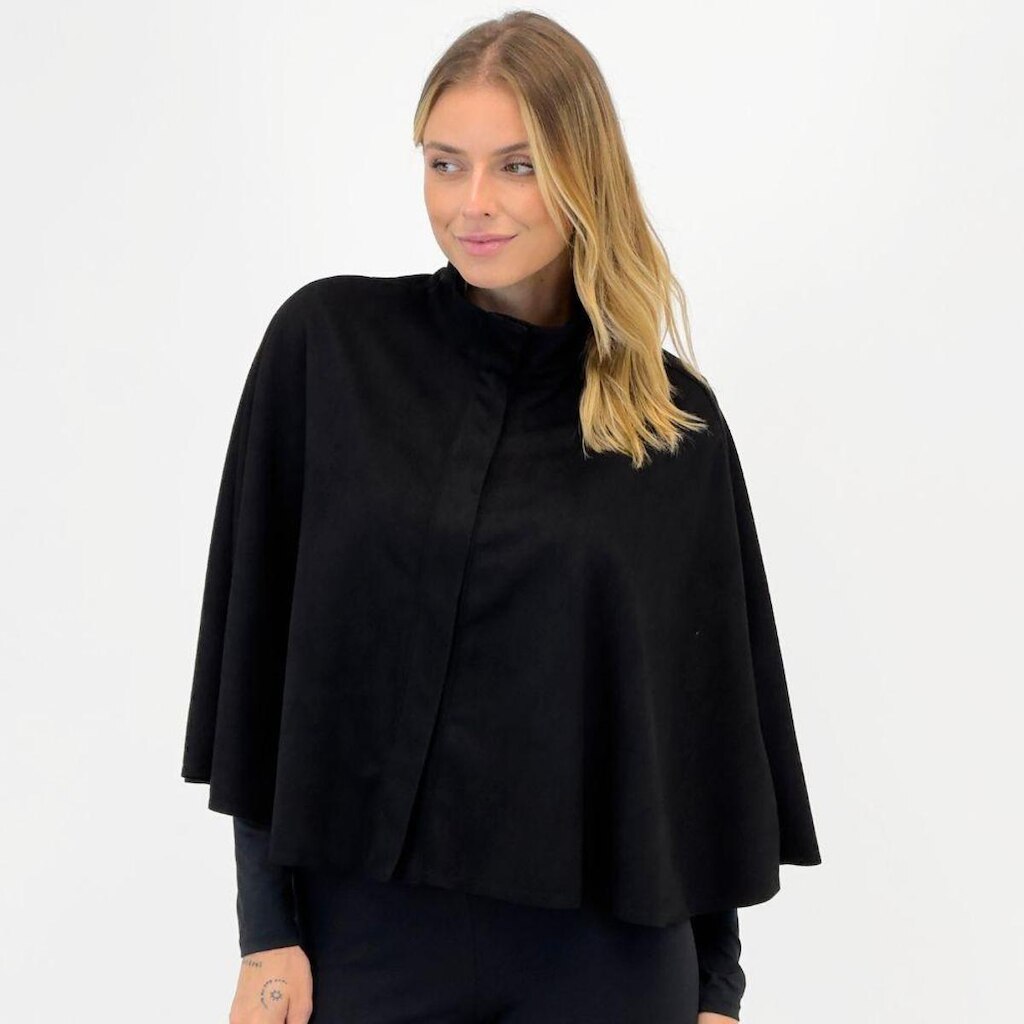 Capa Doce Trama em Suede Gola Alta Feminina
