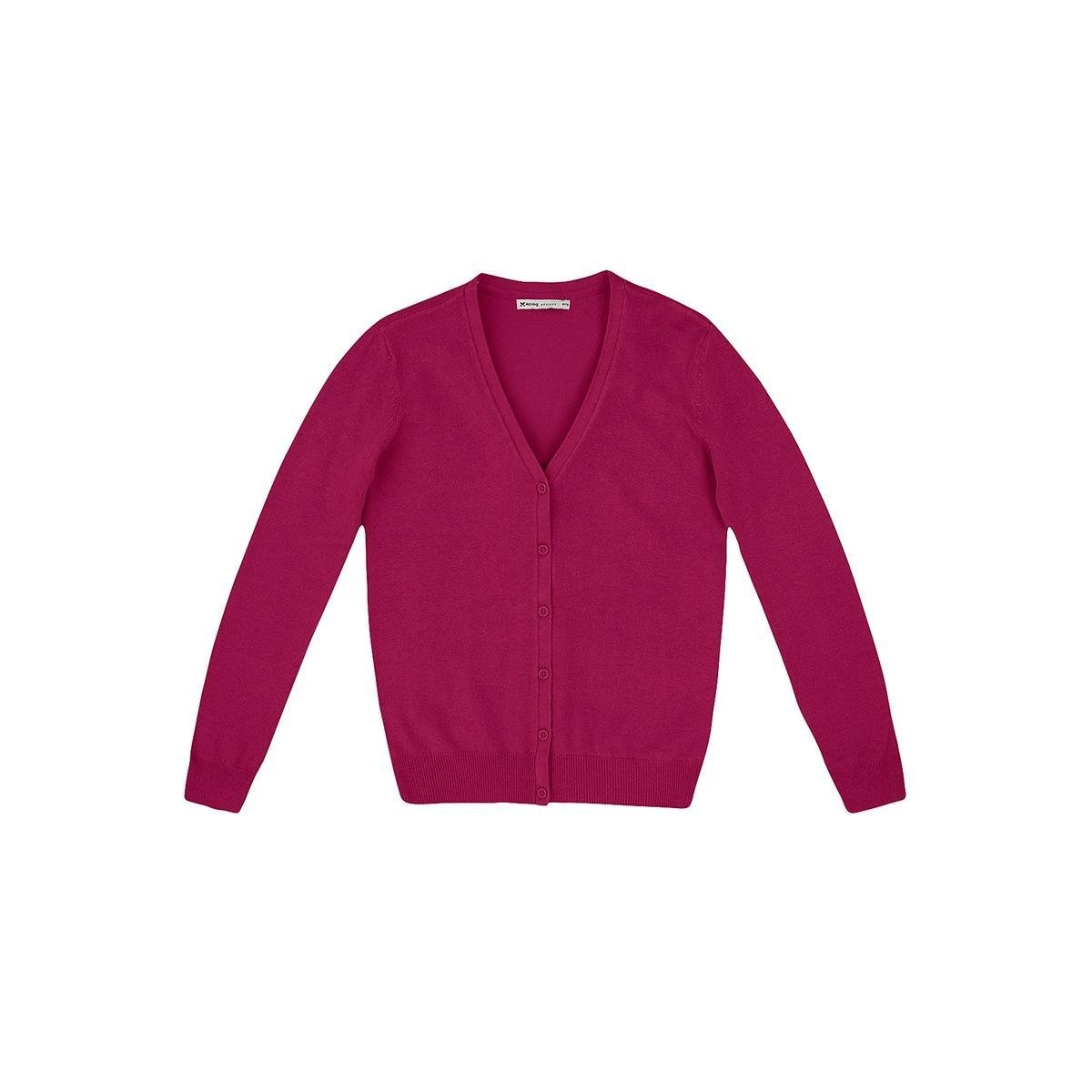 Cardigan Básico Em Tricô Com Decote V Feminino - Rosa Menor preço em Cardigan Básico Em Tricô Com Decote V Feminino - Rosa