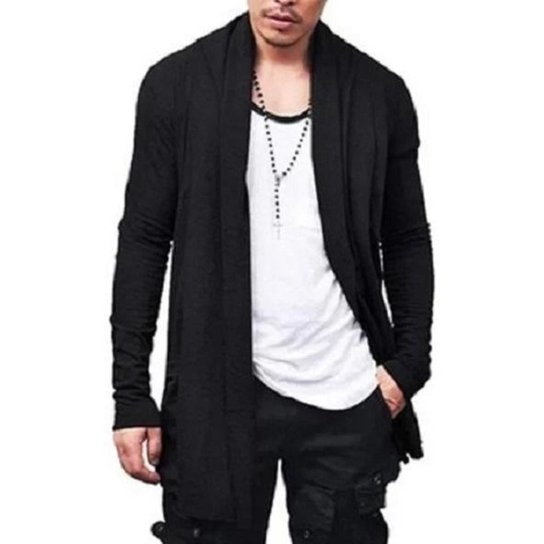 Cardigan de Moletom Kimono Sobretudo Blusa De Frio Masculino Swag