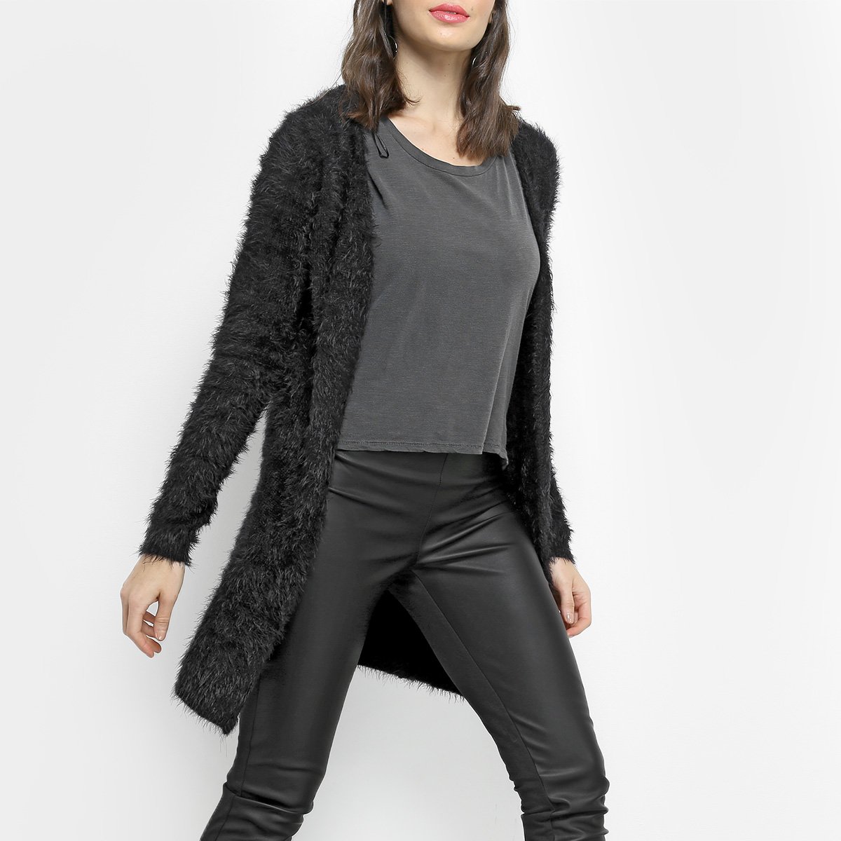 cardigan feminino de pelinho