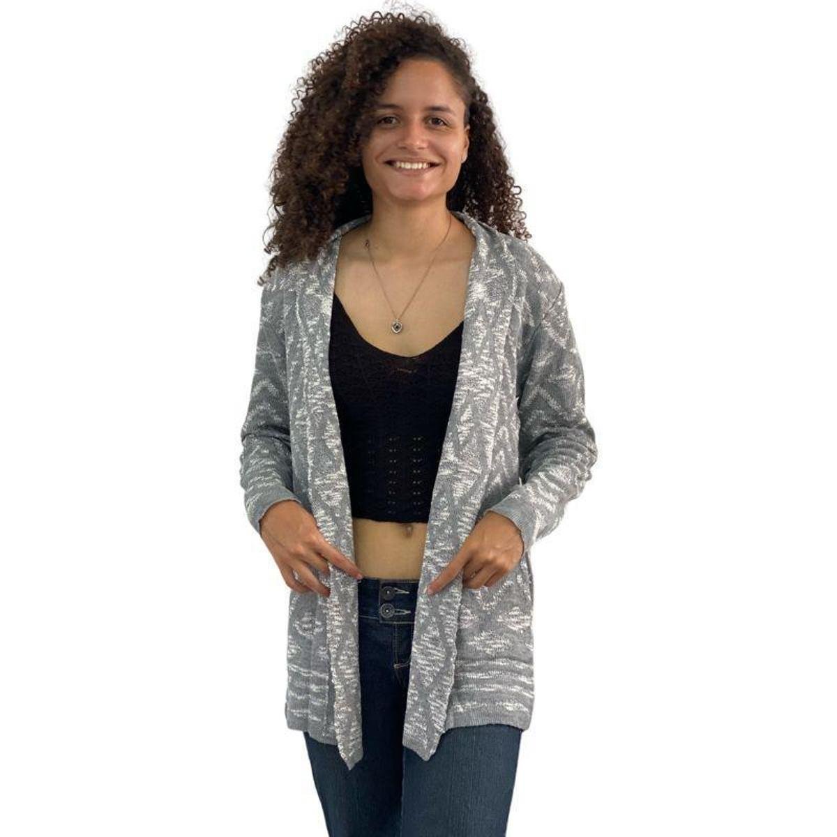 cardigan branco comprido