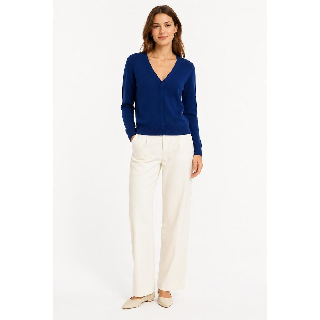 Cardigan Feminino D Bell Outlet Fashion Botão Azul Marinho