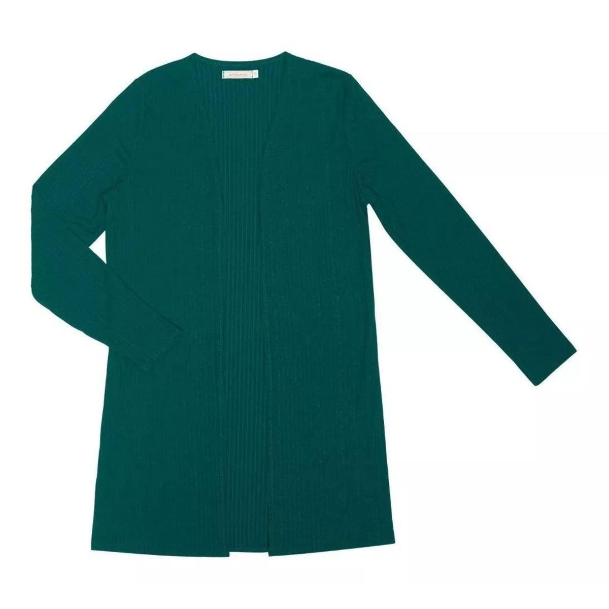 Cardigan Feminino Ribana Canelada Para Mulheres Elegantes - Verde Menor preço em Cardigan Feminino Ribana Canelada Para Mulheres Elegantes - Verde