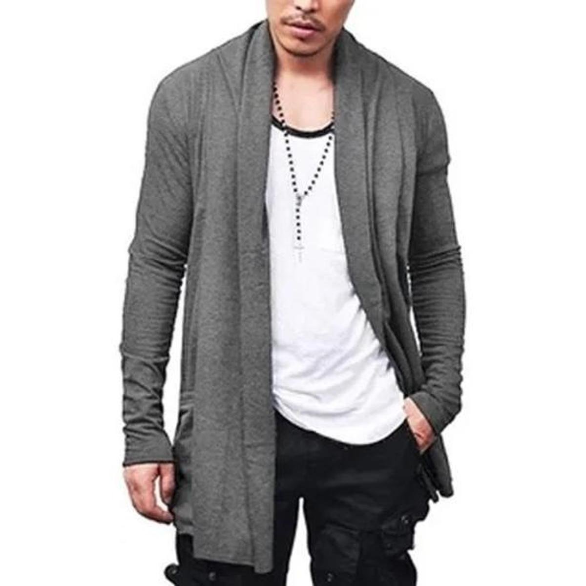 Cardigan Masculino Kimono Sobretudo Blusa De Frio Ca2 Swag-AZULMARINHO-G Menor preço em Cardigan Masculino Kimono Sobretudo Blusa De Frio Ca2 Swag-AZULMARINHO-G