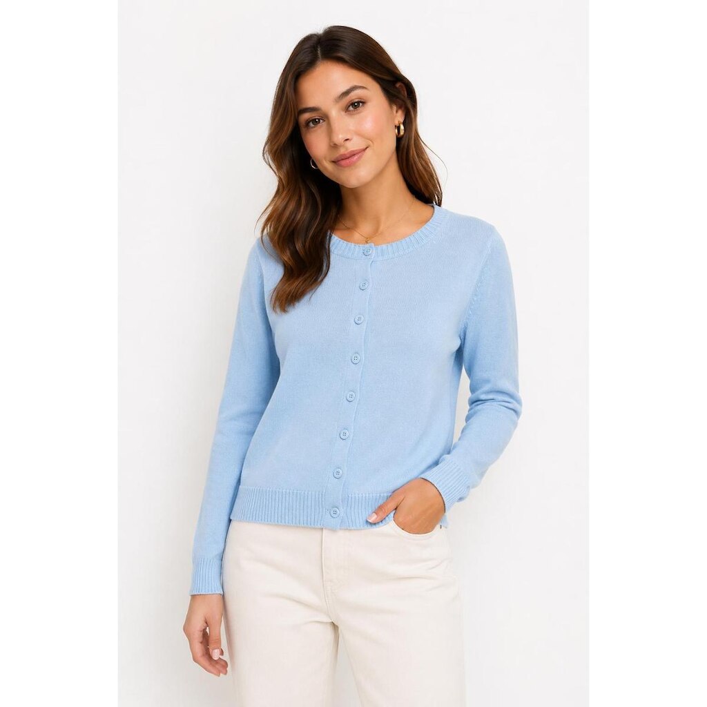 Cardigan Tricôt D Bell Outlet Fashion Botões Azul Bebê