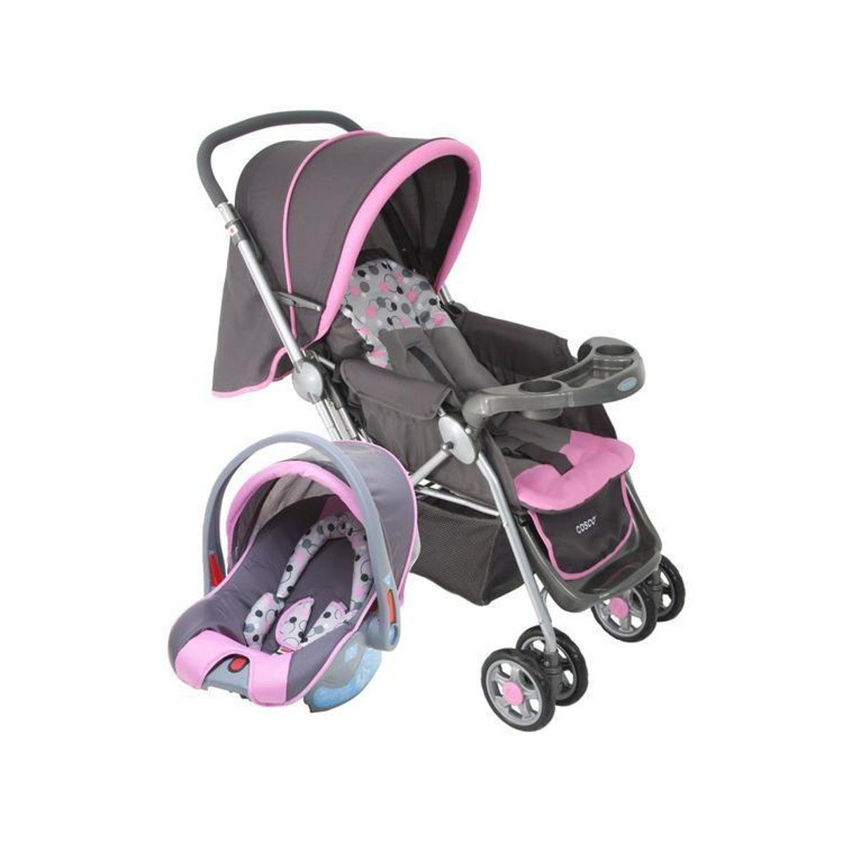 Carrinho de Bebê com Bebê Conforto Cosco - 0 a 15kg Menor preço em Carrinho de Bebê com Bebê Conforto Cosco - 0 a 15kg