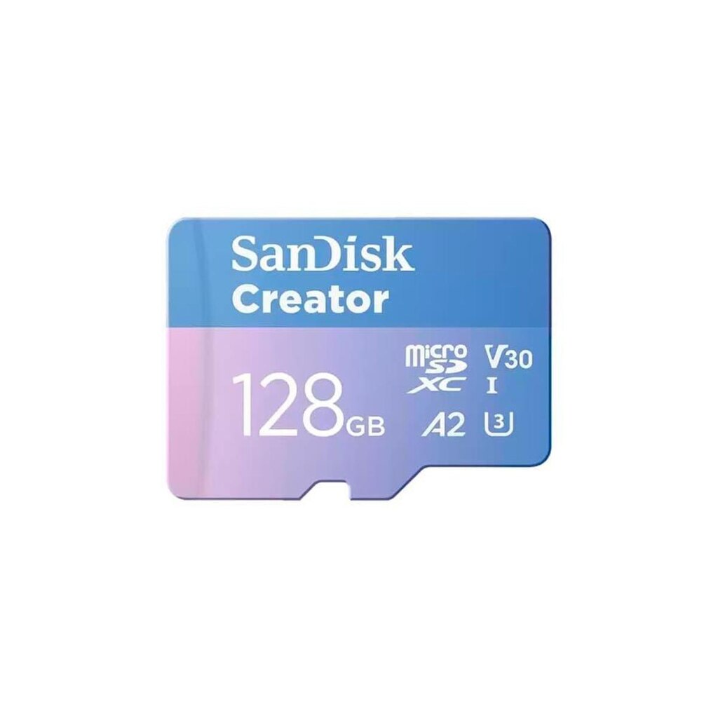 Cartão de Memória SanDisk Creator Series MicroSD 128GB, Classe 10 Leitura 190 MB/s e Gravação 90 MB