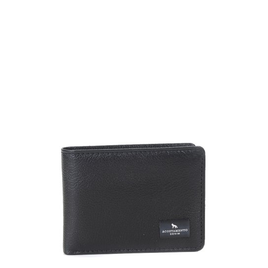Carteira Acostamento Lisa Denim Masculina - Preto