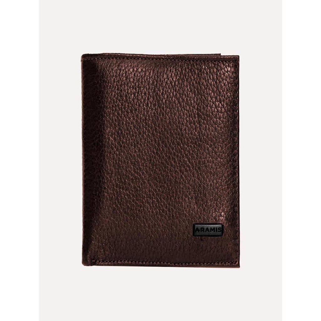 Carteira Aramis Masculina Slim Floater Plaque Marrom Café
