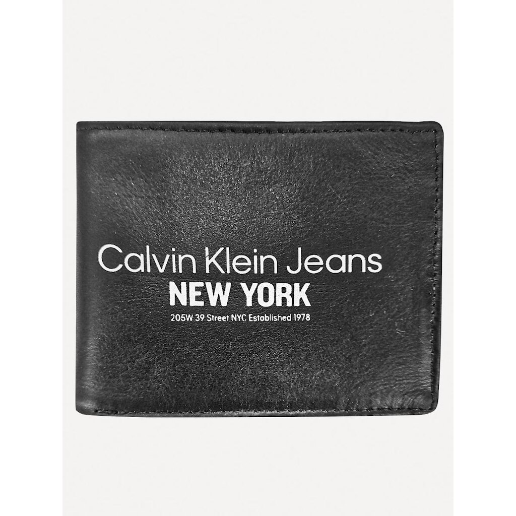 Carteira Calvin Klein Jeans Masculina CKJ Silk New York Preta