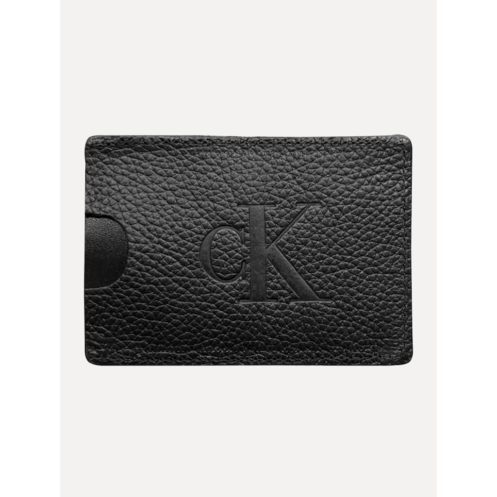 Carteira Calvin Klein Porta Cartão Couro CKJ Queima Preta