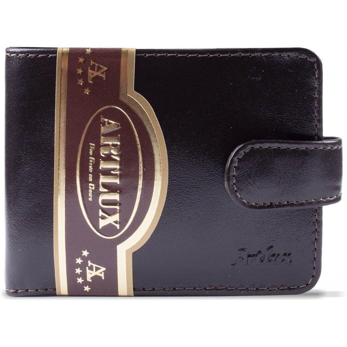 Carteira Couro Masculina Artlux 042 - Cafe Menor preço em Carteira Couro Masculina Artlux 042 - Cafe
