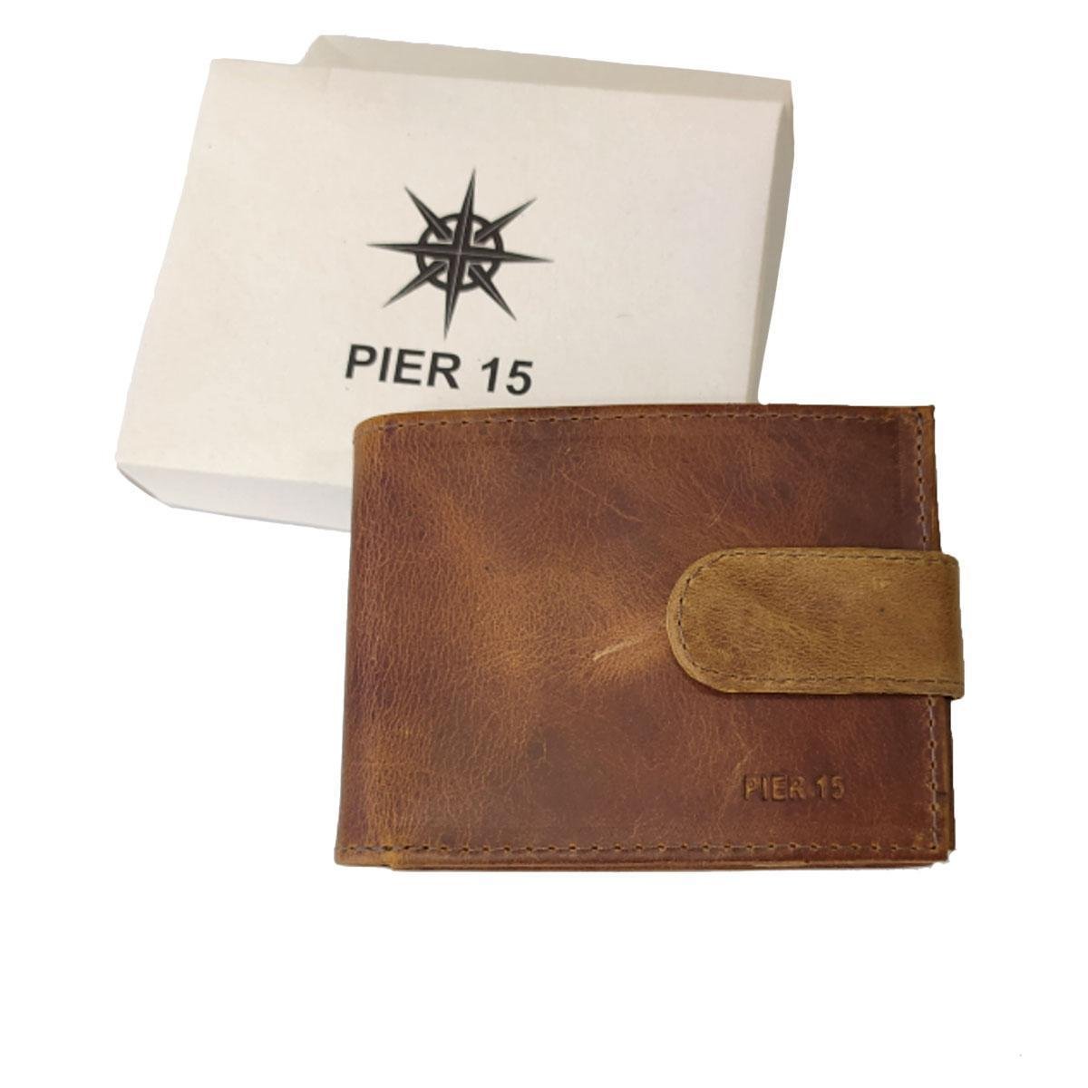 Carteira Couro Pier 15 Canela Masculina - Marrom Menor preço em Carteira Couro Pier 15 Canela Masculina - Marrom