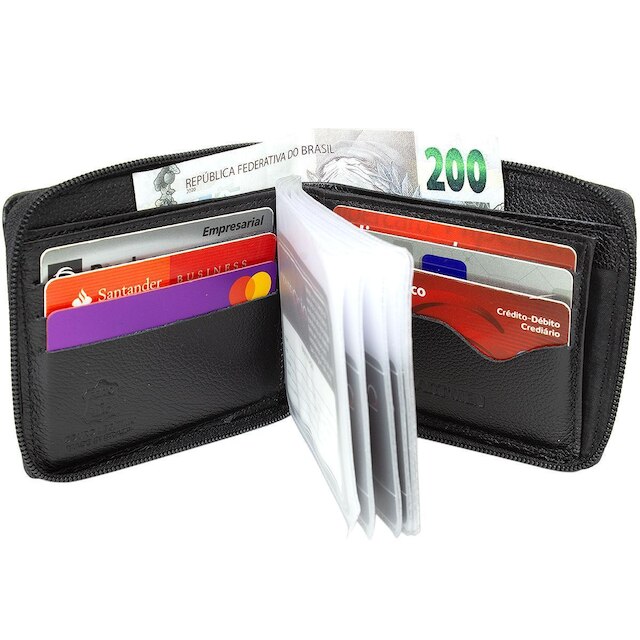 Carteira De Couro Masculina com Zíper Kartmen 830