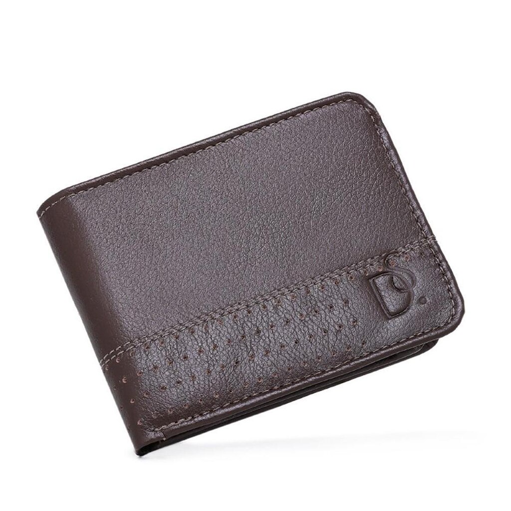 Carteira em Couro Masculina Grande Com Porta CNH Fixo Compartimento Para Moedas Cedulas Cartoes