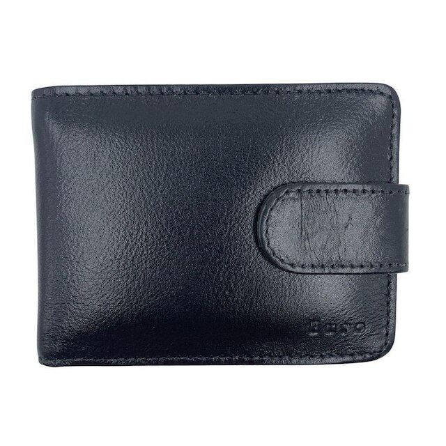 Carteira Euro Couro Masculina Preta com Fecho - Preto Tamanho U