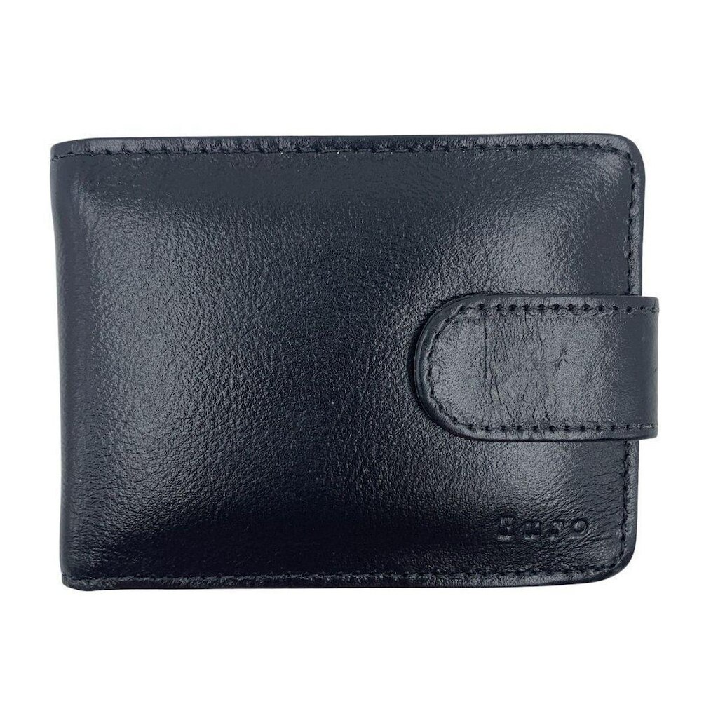 Carteira Euro Couro Masculina Preta com Fecho - Preto Tamanho U