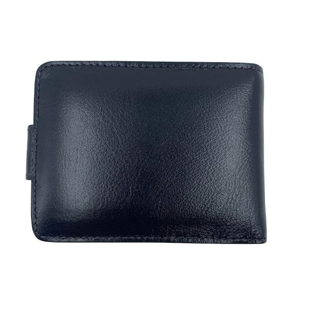 Carteira Euro Couro Masculina Preta com Fecho - Preto Tamanho U