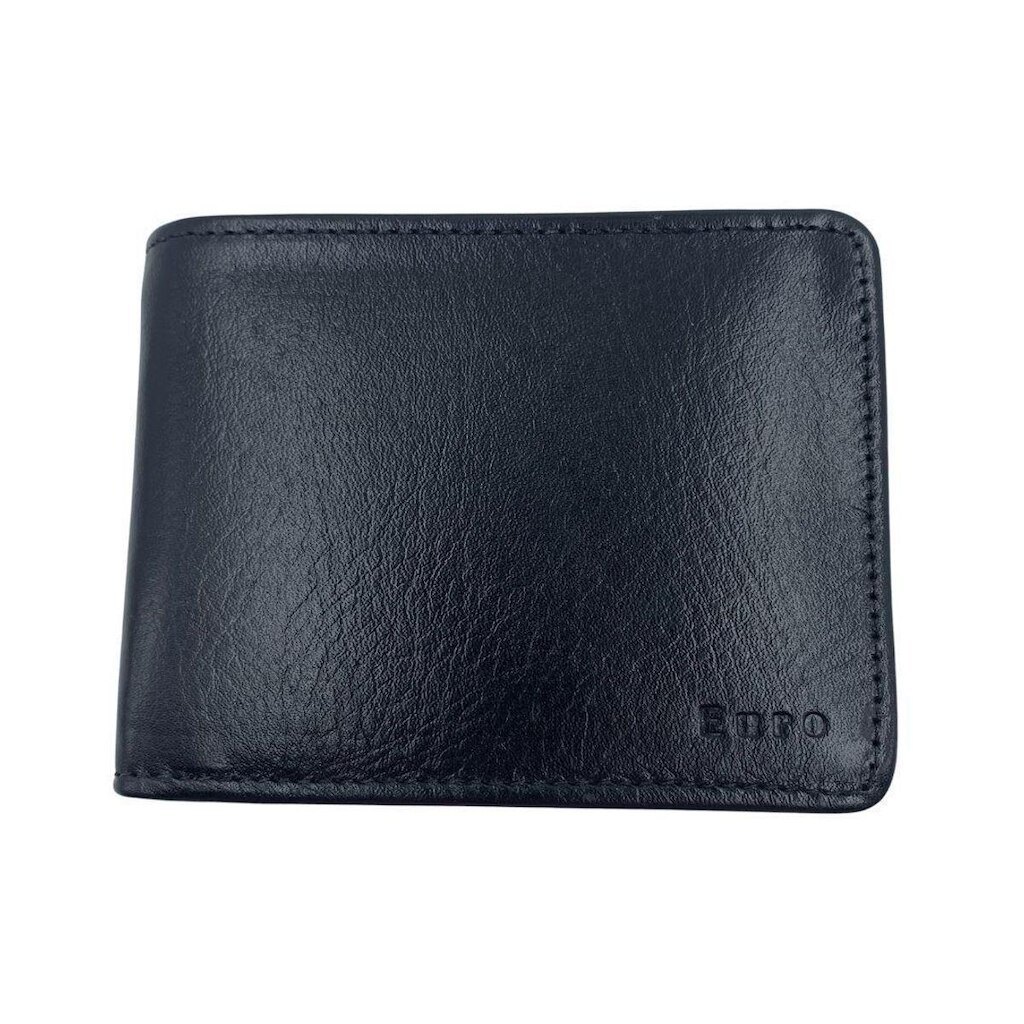 Carteira Euro Couro Masculina Preta - Preto Tamanho U