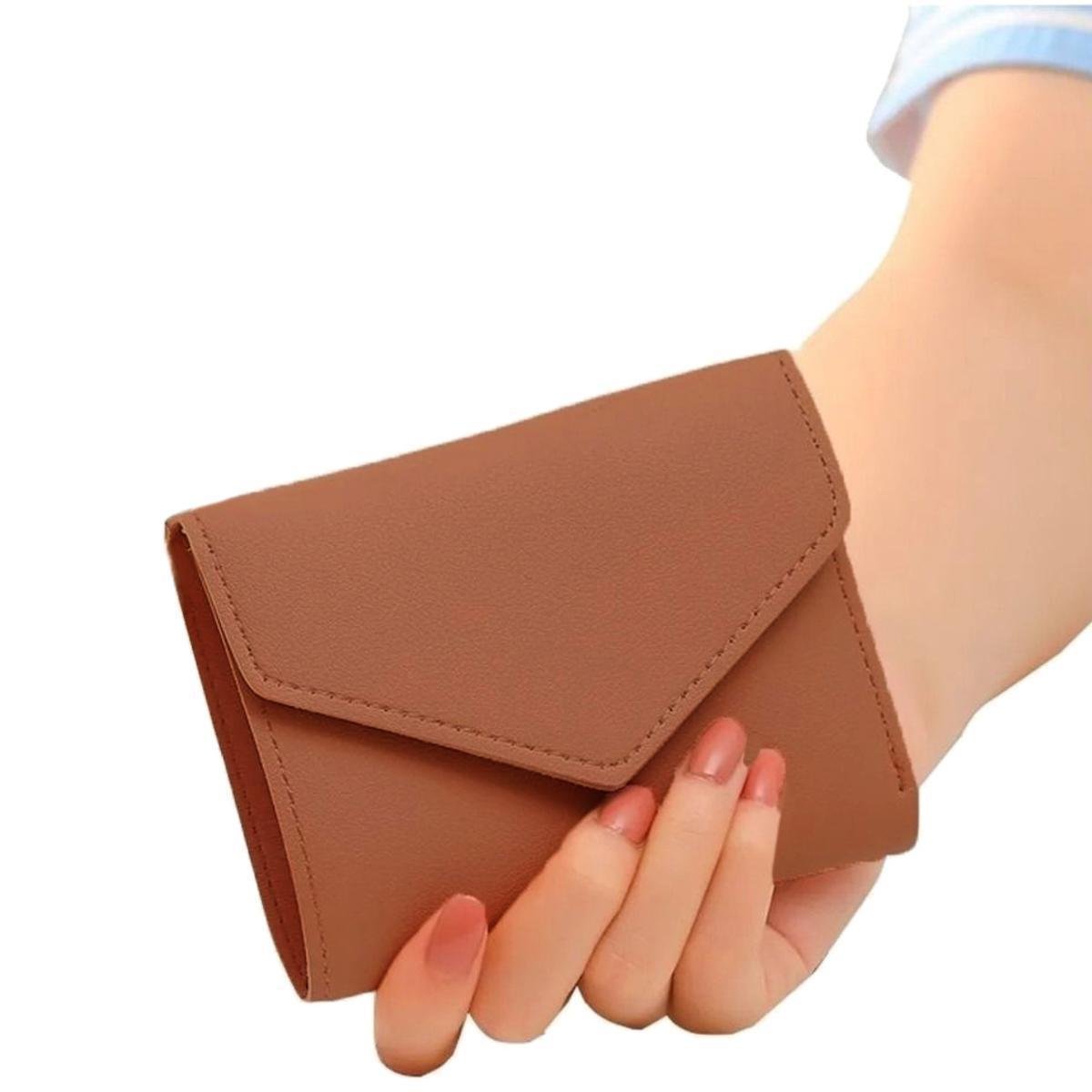 Carteira Feminina Pequena Porta Cartão Preta Barata - Marrom Menor preço em Carteira Feminina Pequena Porta Cartão Preta Barata - Marrom