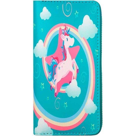 Carteira Glamour Básica de Unicórnio Feminina - Verde