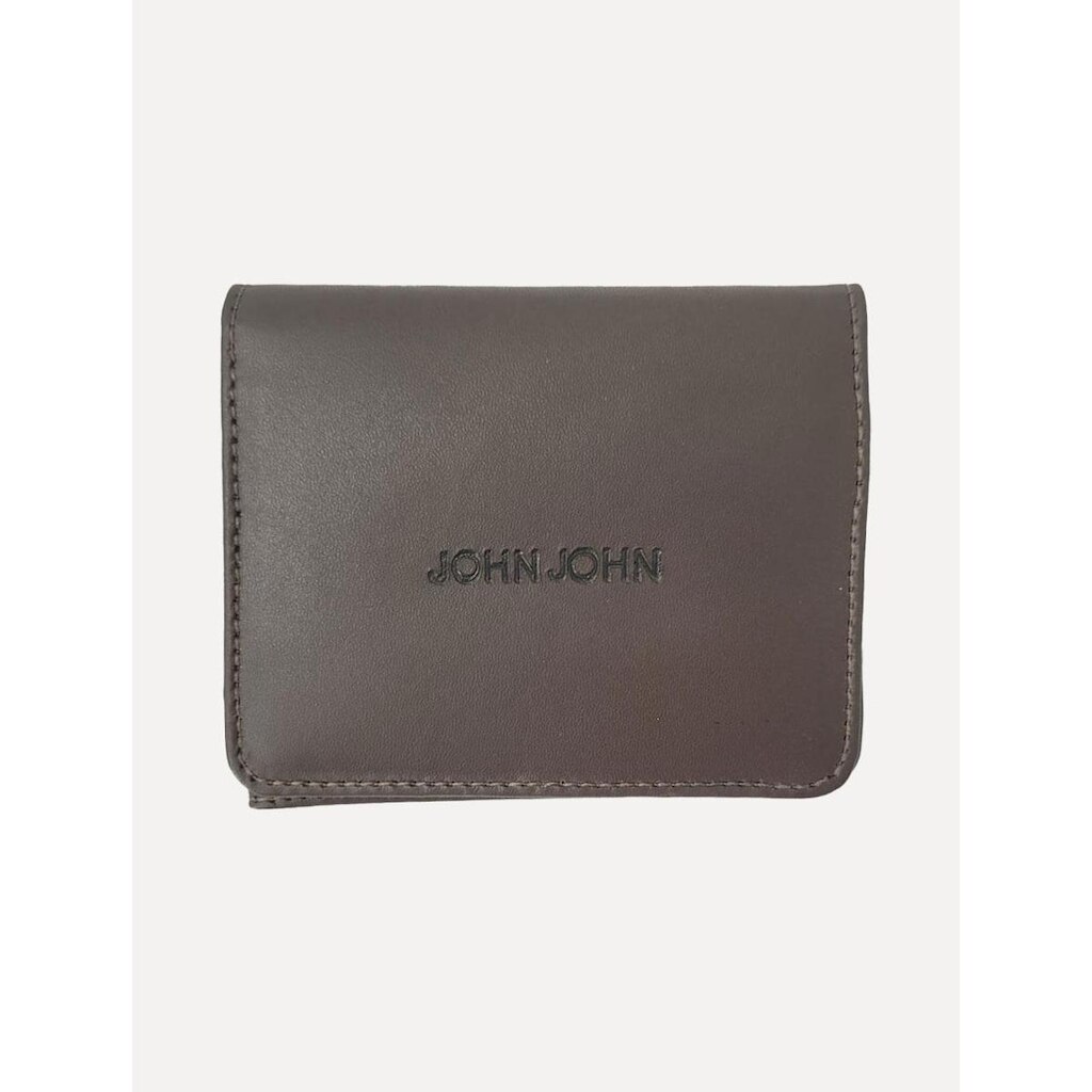 Carteira John John Masculina Couro Roger Brown Marrom