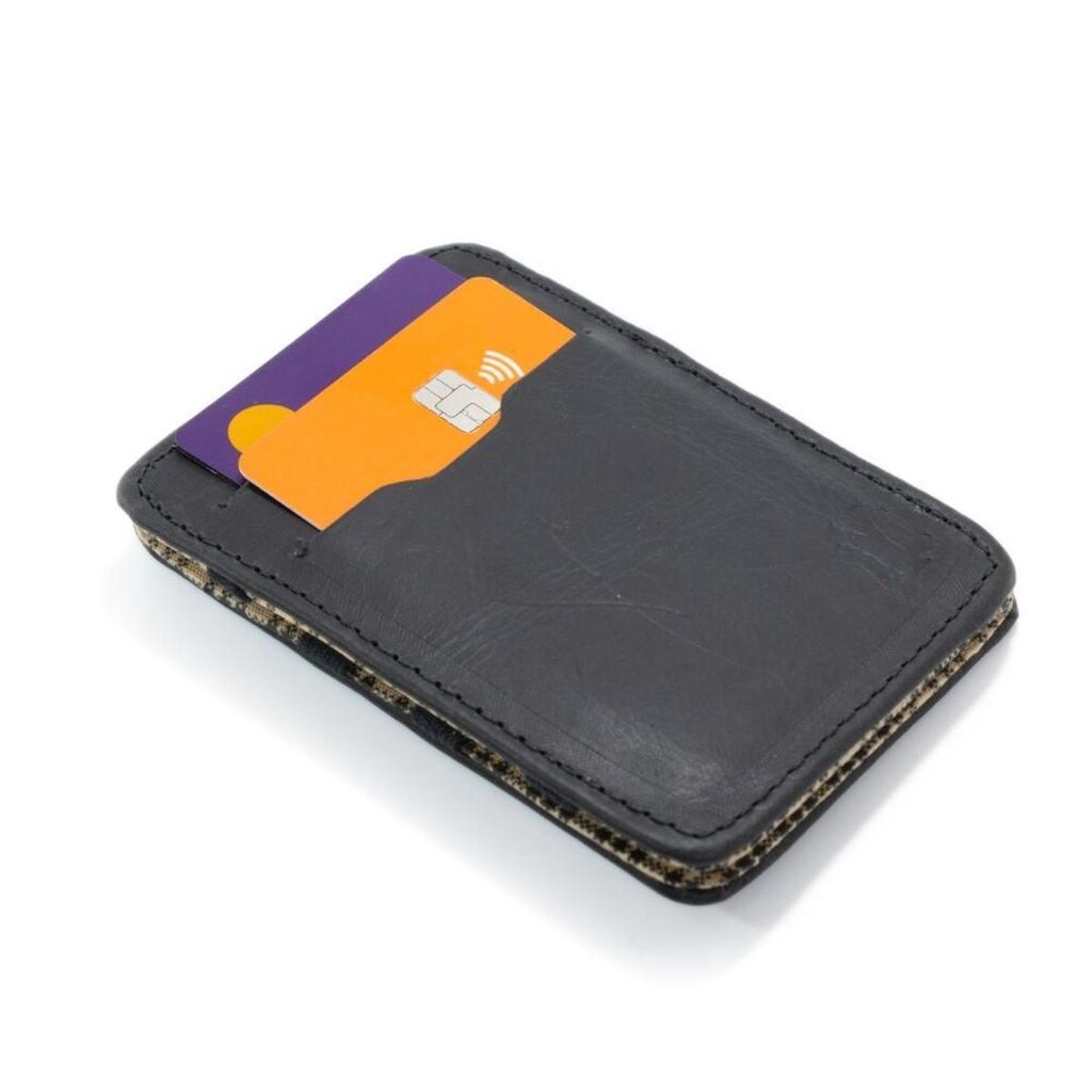 Carteira Magica Masculina Couro Resistente Slim Compacta Repartiçoes Elastico Alta Durabilidade