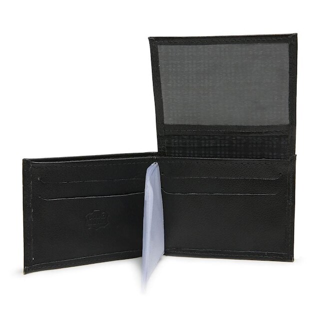 Carteira Masculina Couro Em L Plasticos Internos Porta CNH Cartoes e Cedulas