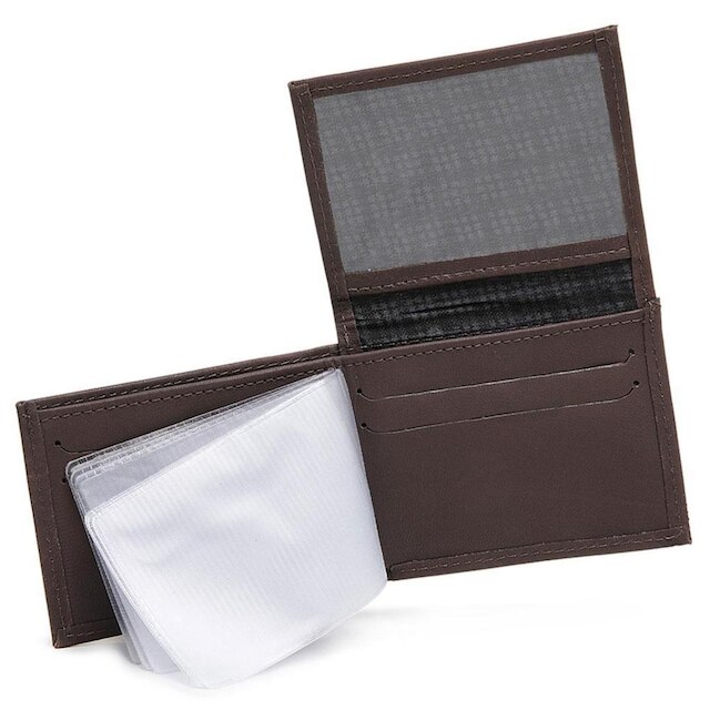 Carteira Masculina Couro Em L Plasticos Internos Porta CNH Cartoes e Cedulas