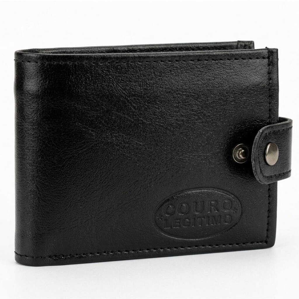 Carteira Masculina De Bolso Material Sintético Com Fecho
