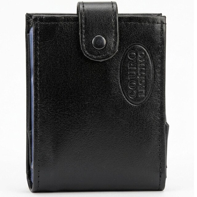 Carteira Masculina De Bolso Material Sintético Com Fecho