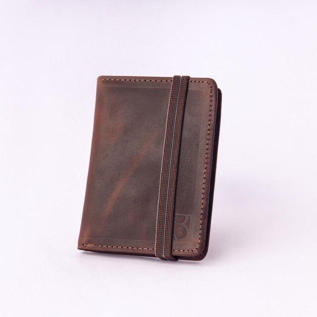 Carteira Masculina de Couro com Elástico Tecnologia RFID CNH