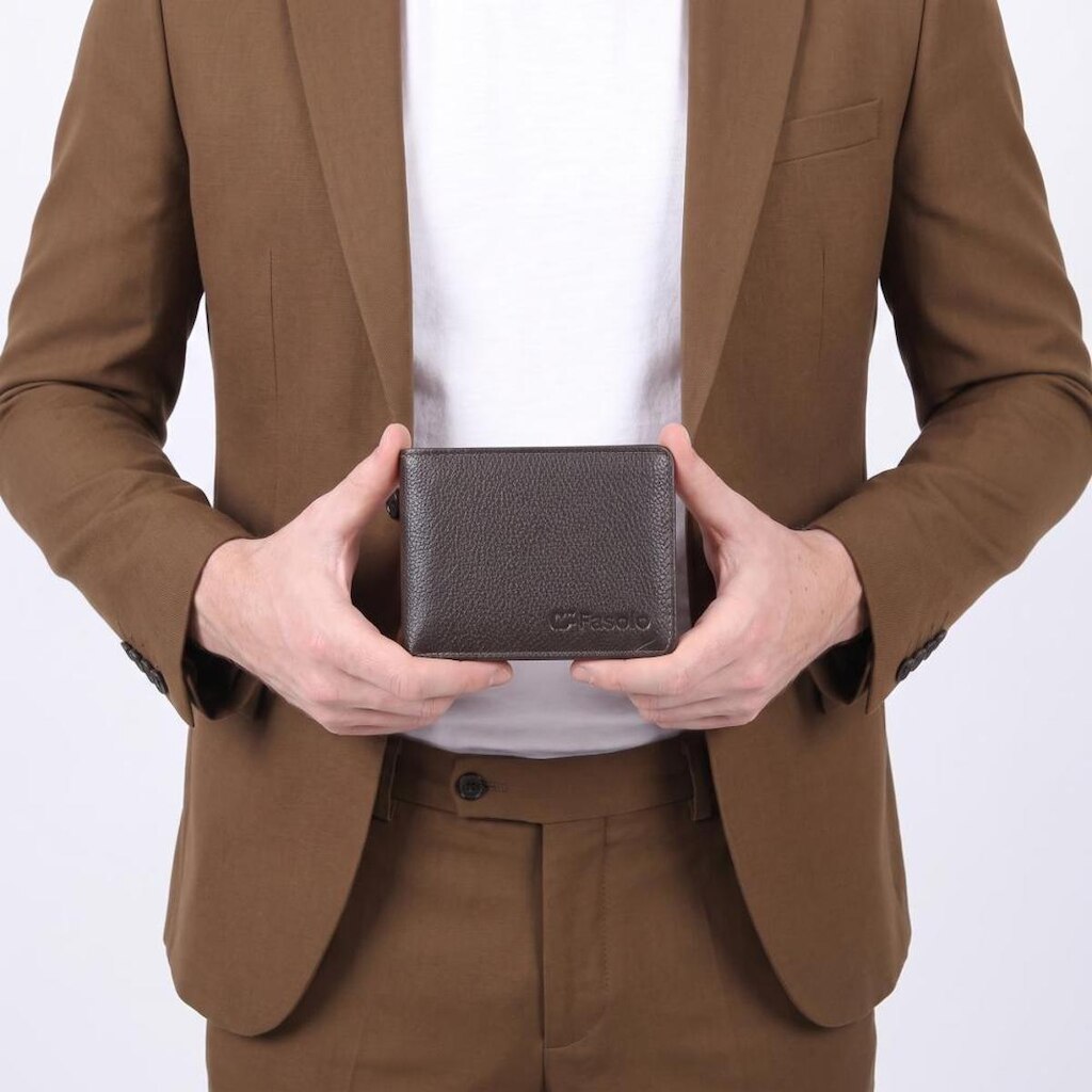 Carteira Masculina de Couro com Porta Cartão