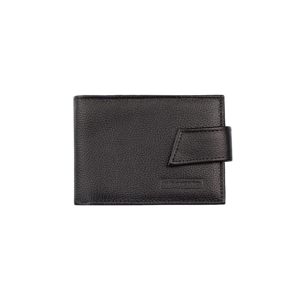 Carteira masculina de couro floater com botão Matt