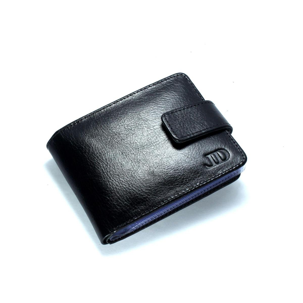 Carteira Masculina em Couro com fecho e porta cartão removivel - Preto Menor preço em Carteira Masculina em Couro com fecho e porta cartão removivel - Preto