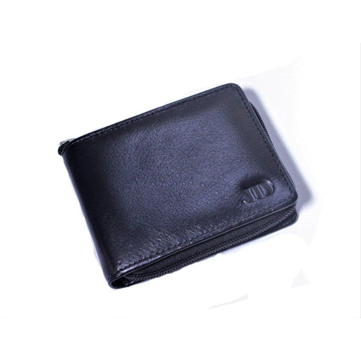 Carteira Masculina em Couro fecho de Zíper e porta moedas - Preto Menor preço em Carteira Masculina em Couro fecho de Zíper e porta moedas - Preto