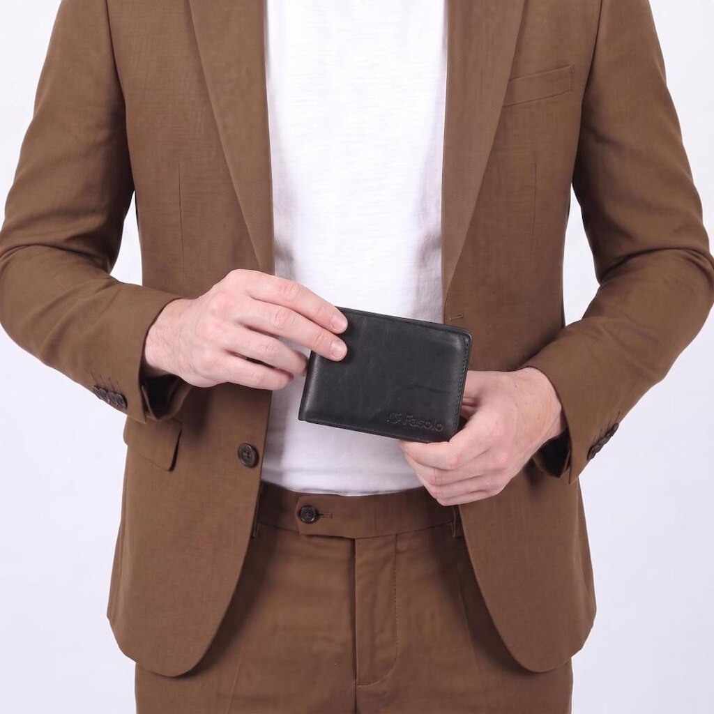 Carteira Masculina em Couro Legítimo com Porta Documento