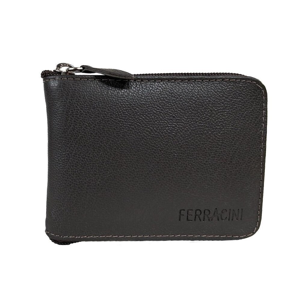 Carteira Masculina Ferracin Lex Em Couro Com Zíper