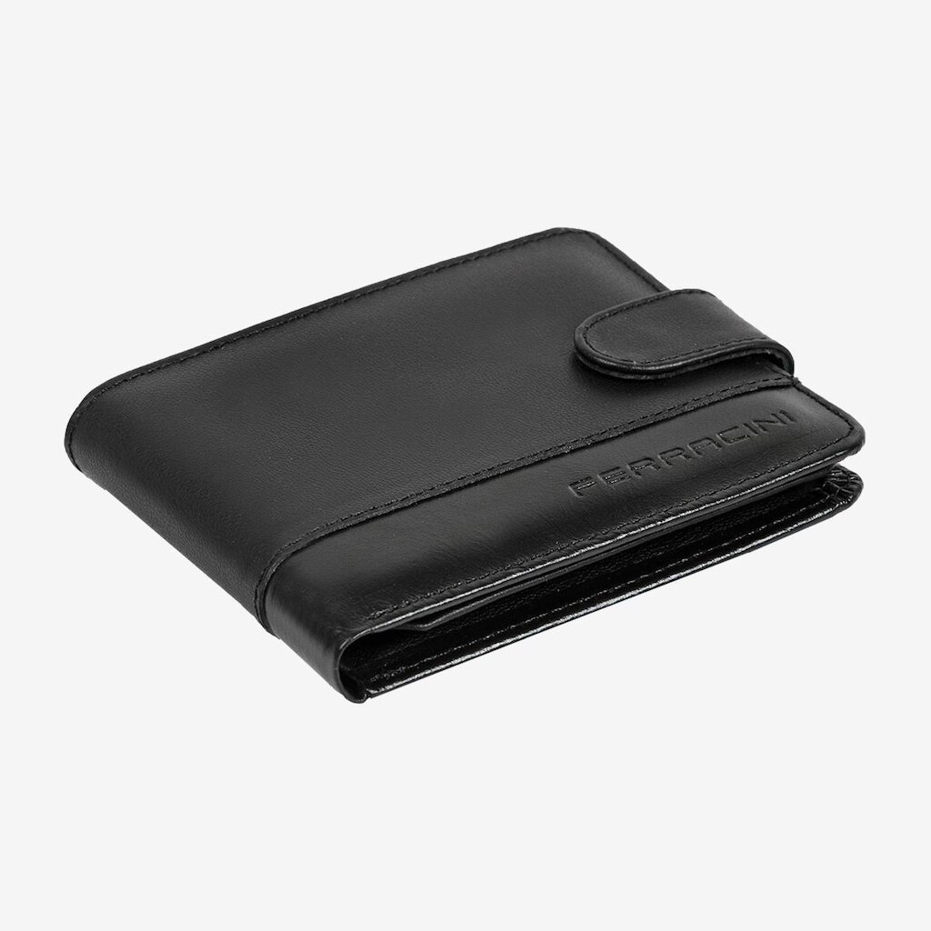 Carteira Masculina Ferracini em Couro Preto com Fecho CF387A